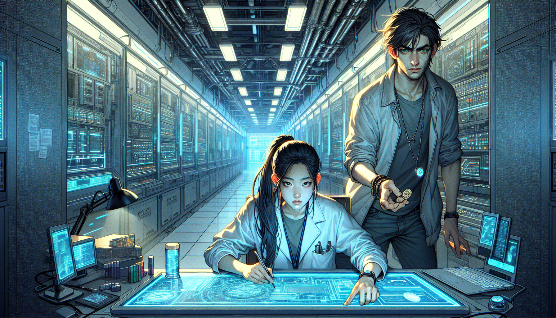 Aria and Zeke discover critical information about 'Operation Titan's Echo' in a hidden lab.