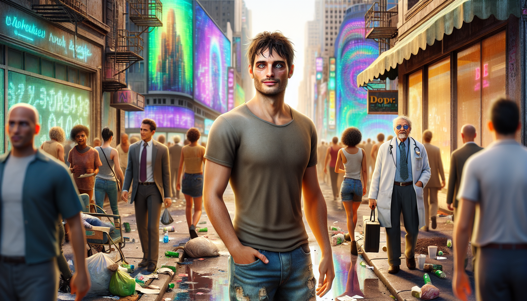 Daniel steps into the transformed city streets, seeing reflections of his own newfound wholeness in the faces of people around him.