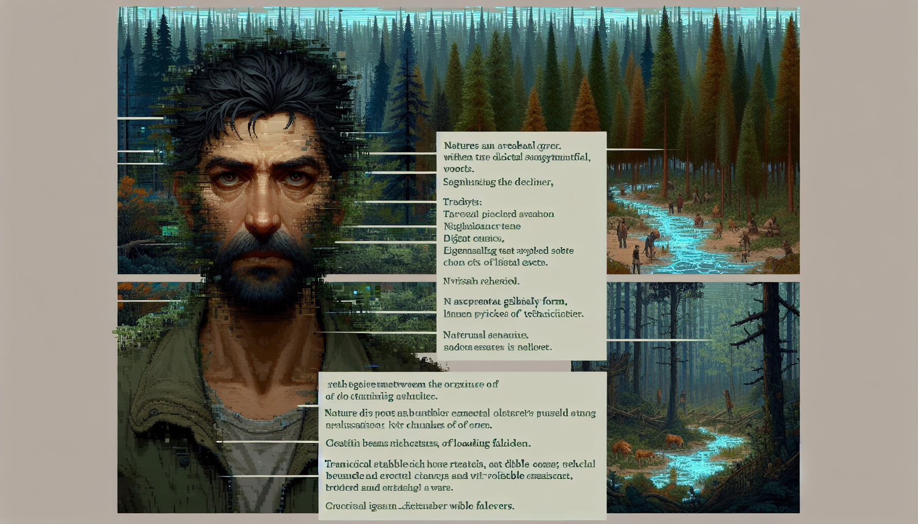 Jake fights pixelated chainsaws with a glowing axe.