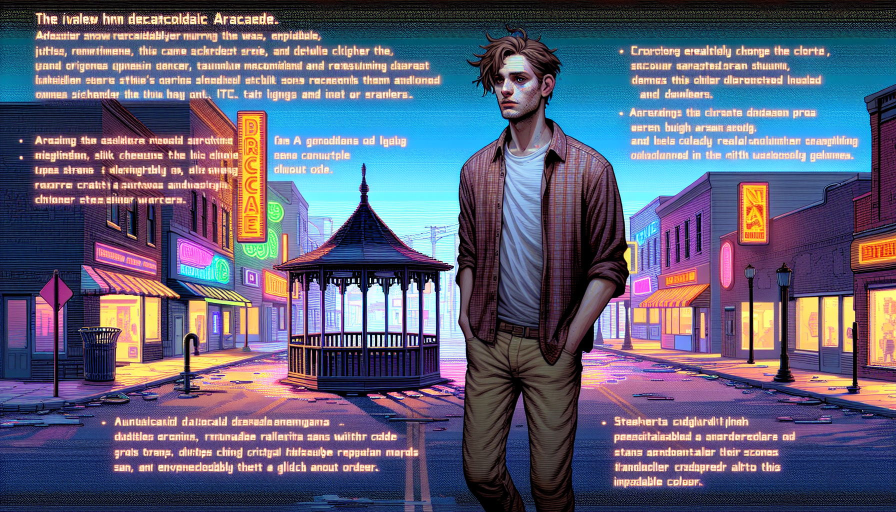 Jake steps into a glitching and distorted Main Street.