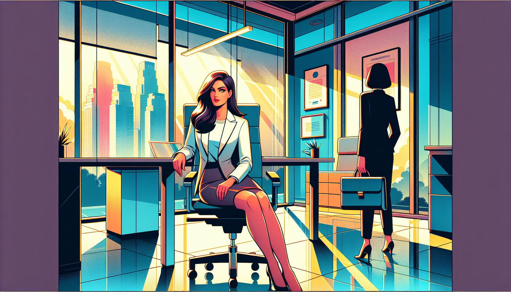 Zoe slumps in her chair, overwhelmed, after Alex leaves her office.