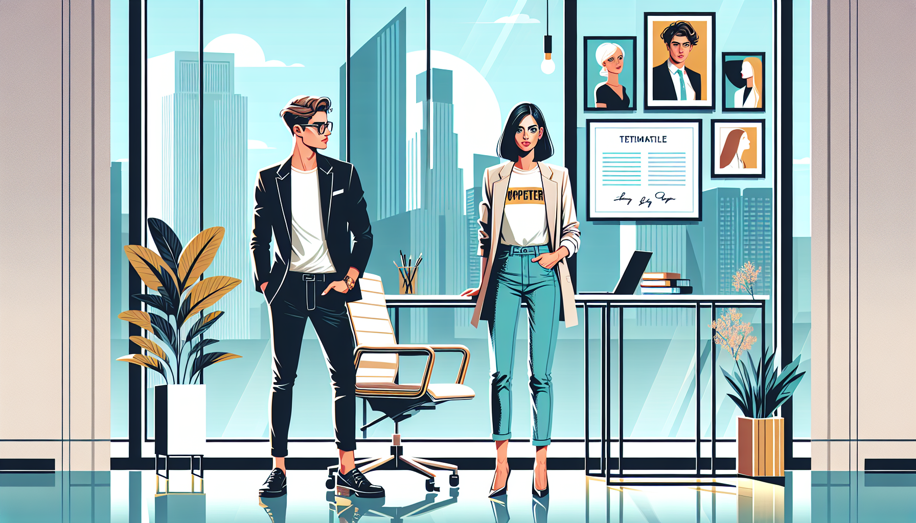 Trevor, in quirky attire, enthusiastically announces a co-working event, interrupting Zoe and Alex.