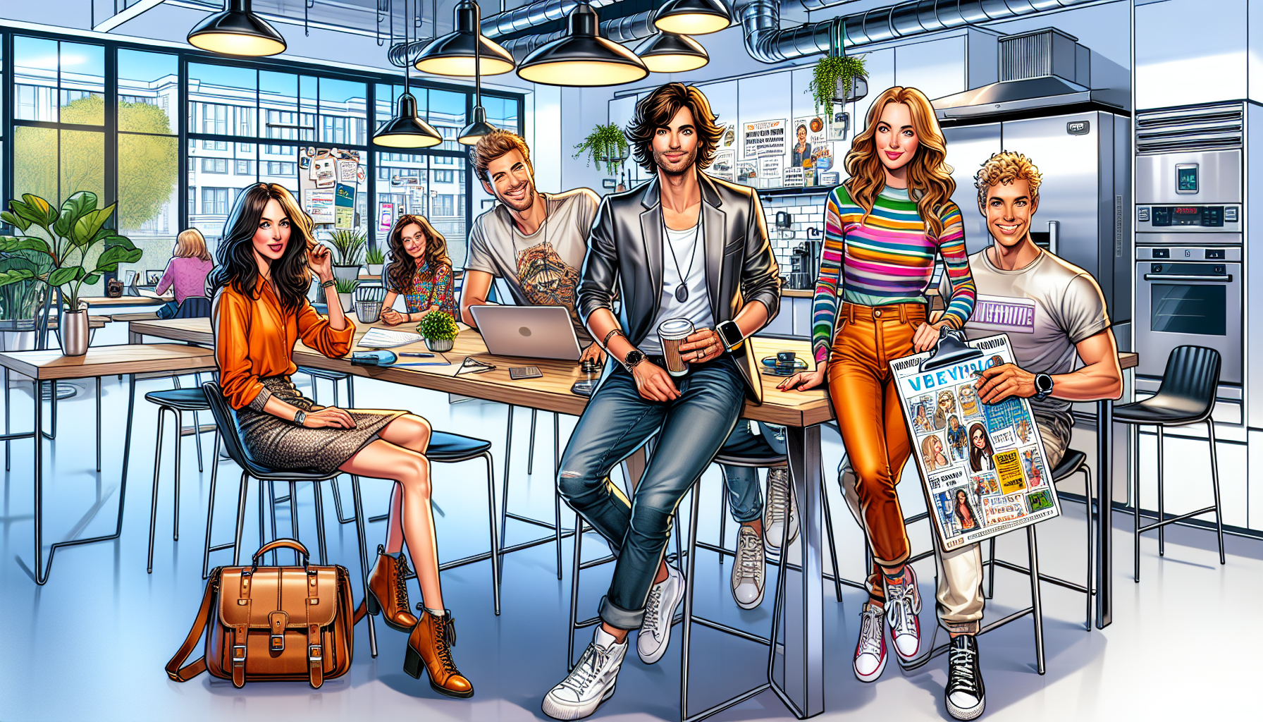 Group at lunch table; conversation takes awkward turns, Alex surprised, Trevor enthusiastic.