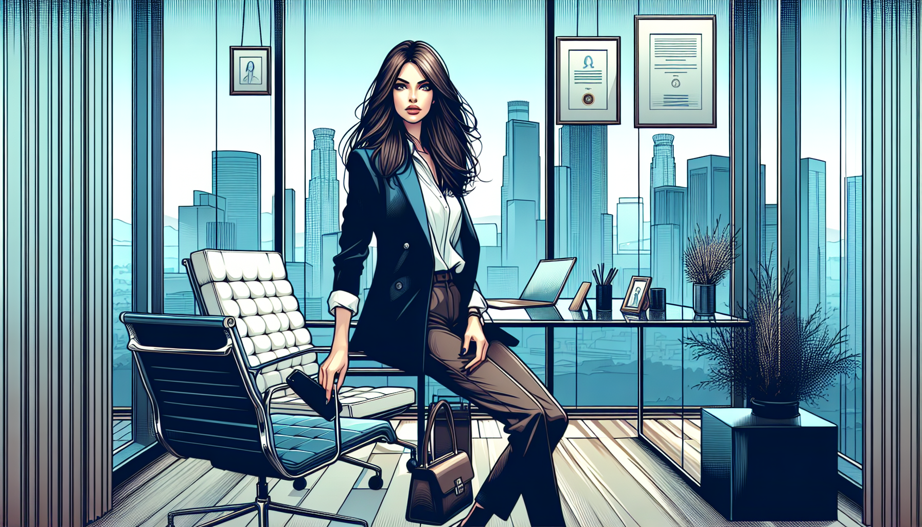 Distressed Zoe retreats to her office, slumps in chair, phone showing message from boyfriend Alex.