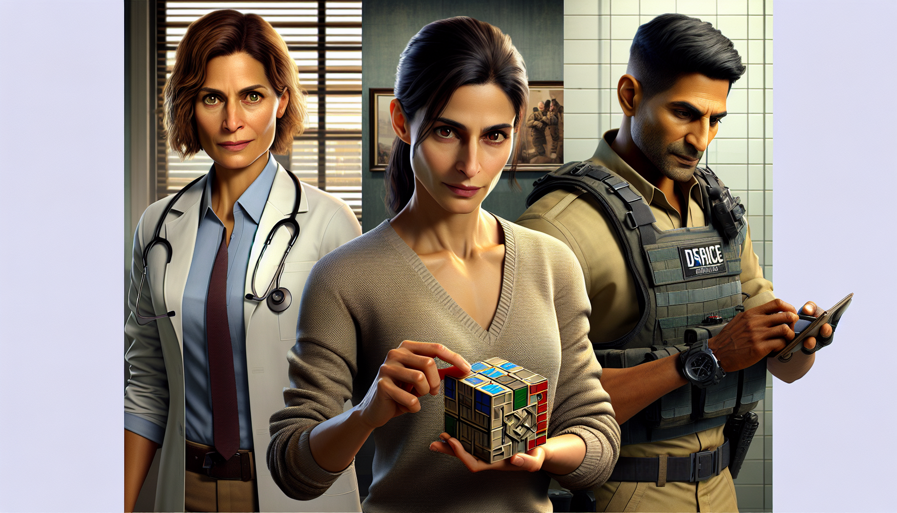 Commander Alice intercepts Dr. Lena Hartman and Dr. Raj Mehta in a corridor discussing the swarming of Carbon Eaters.