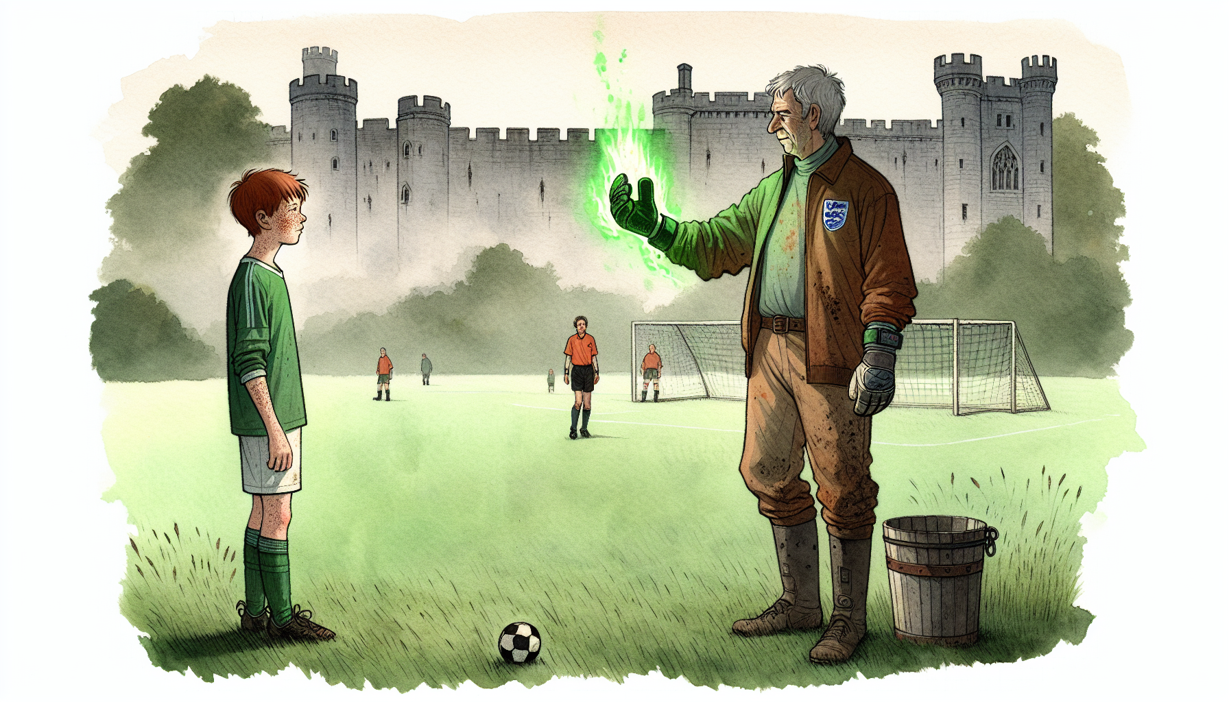 Oliver throws the cursed gloves into a fire pit, which flares bright green.