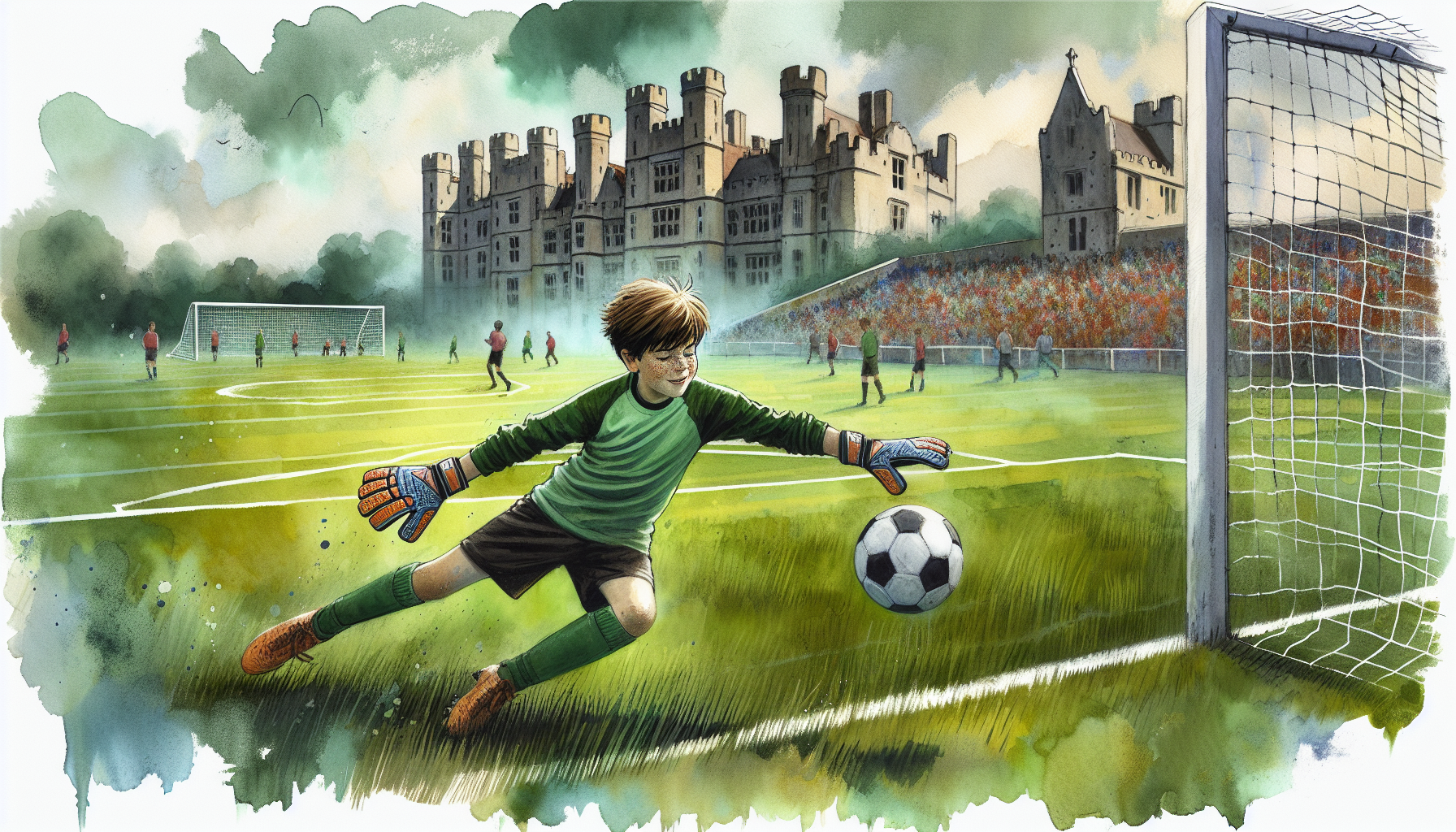 Oliver makes impressive saves during the tournament, impressing the crowd.