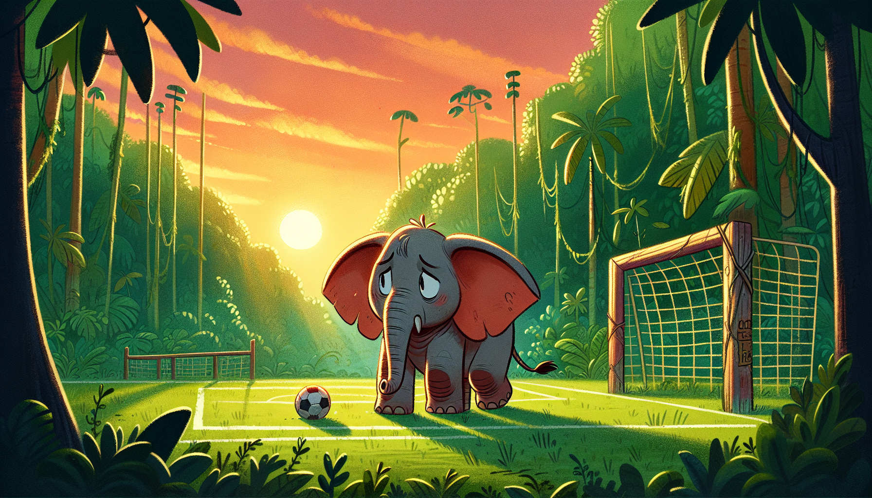 Ellie leaves the soccer field feeling defeated and lonely, overshadowed by a striking sunset.