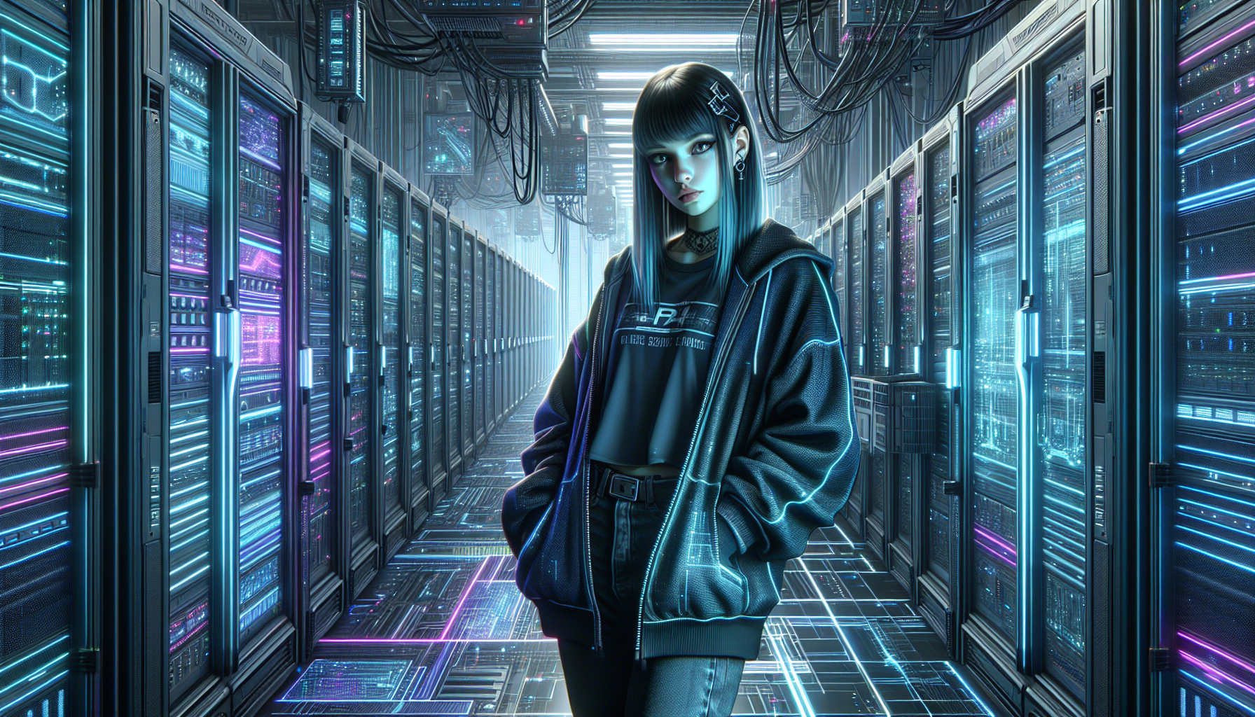 Zoe follows digital breadcrumbs to a room with holographic displays for the final challenge.