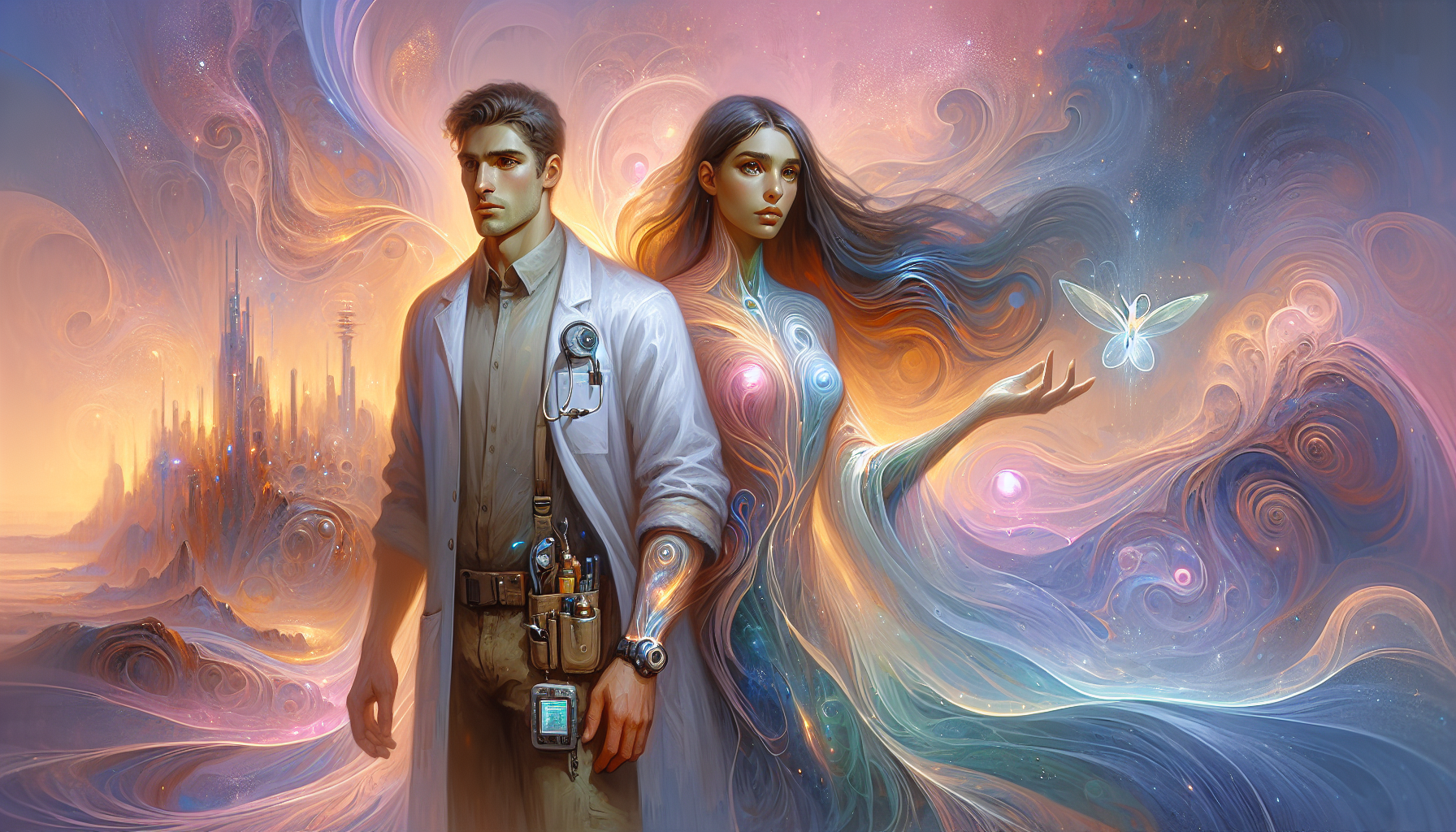 Daniel and Elara emerge from the cavern into a hopeful alien landscape.