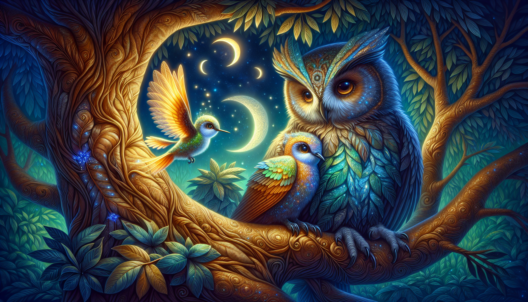 Lumi seeks guidance from the Owl Sage at the ancient tree.