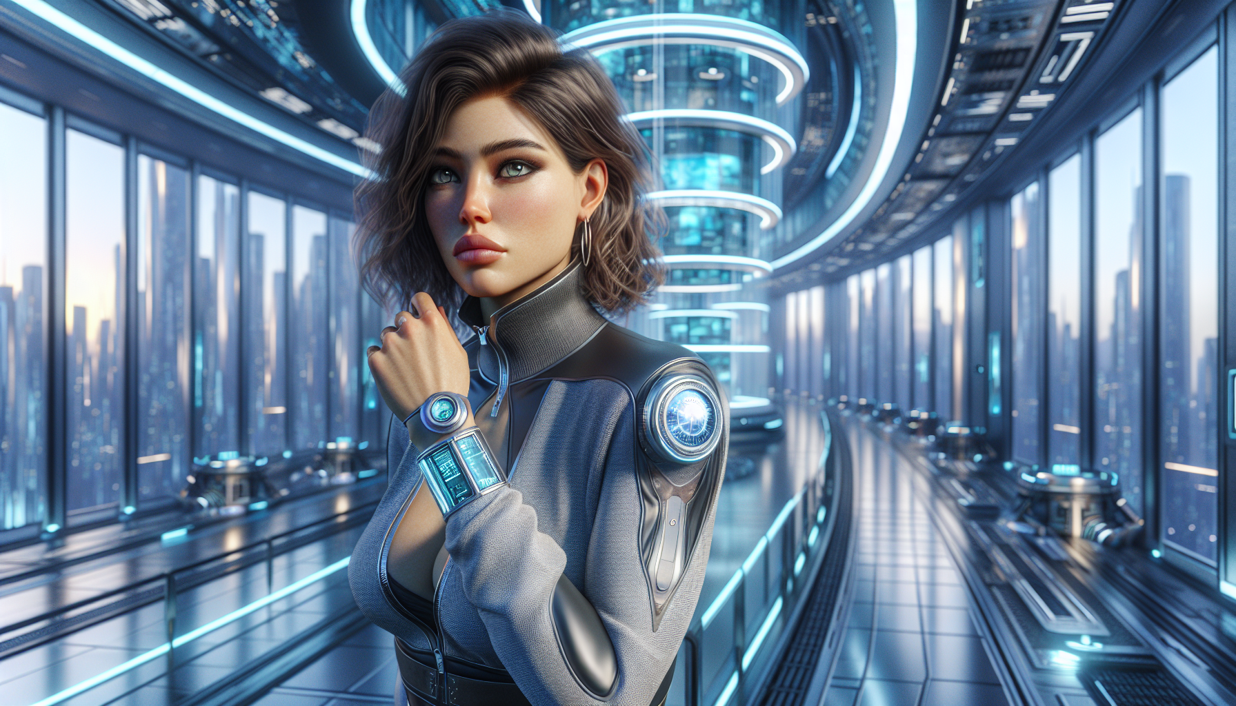 Zara steps into the glowing Temporal Displacement Chamber with a determined expression.