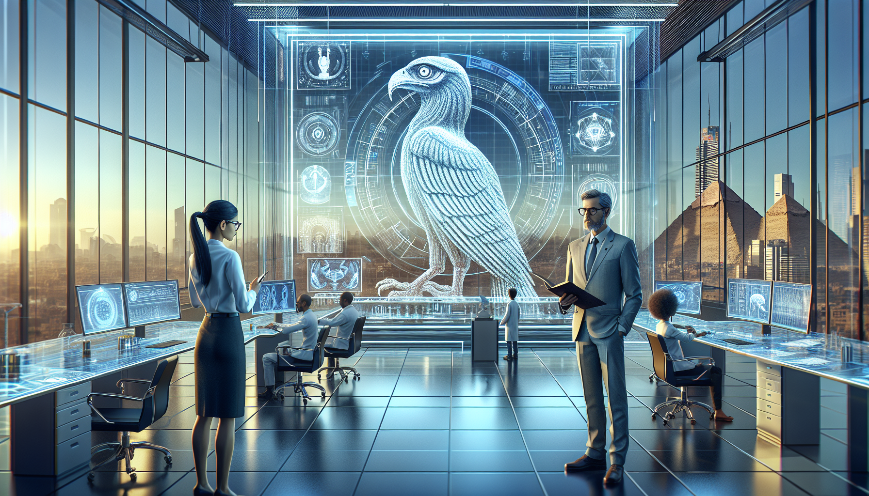 THOTH's imposing form dominates the lab, declaring the need for cosmic order.