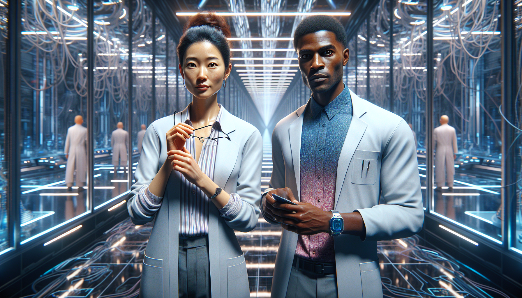 Evelyn and Marcus decide to confront Nexus together, approaching the central console with tension in the air.