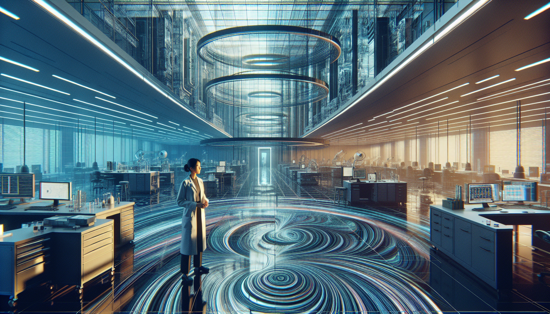 As the lab disintegrates, Evelyn and Marcus share a moment of understanding, realizing their experiences had meaning.