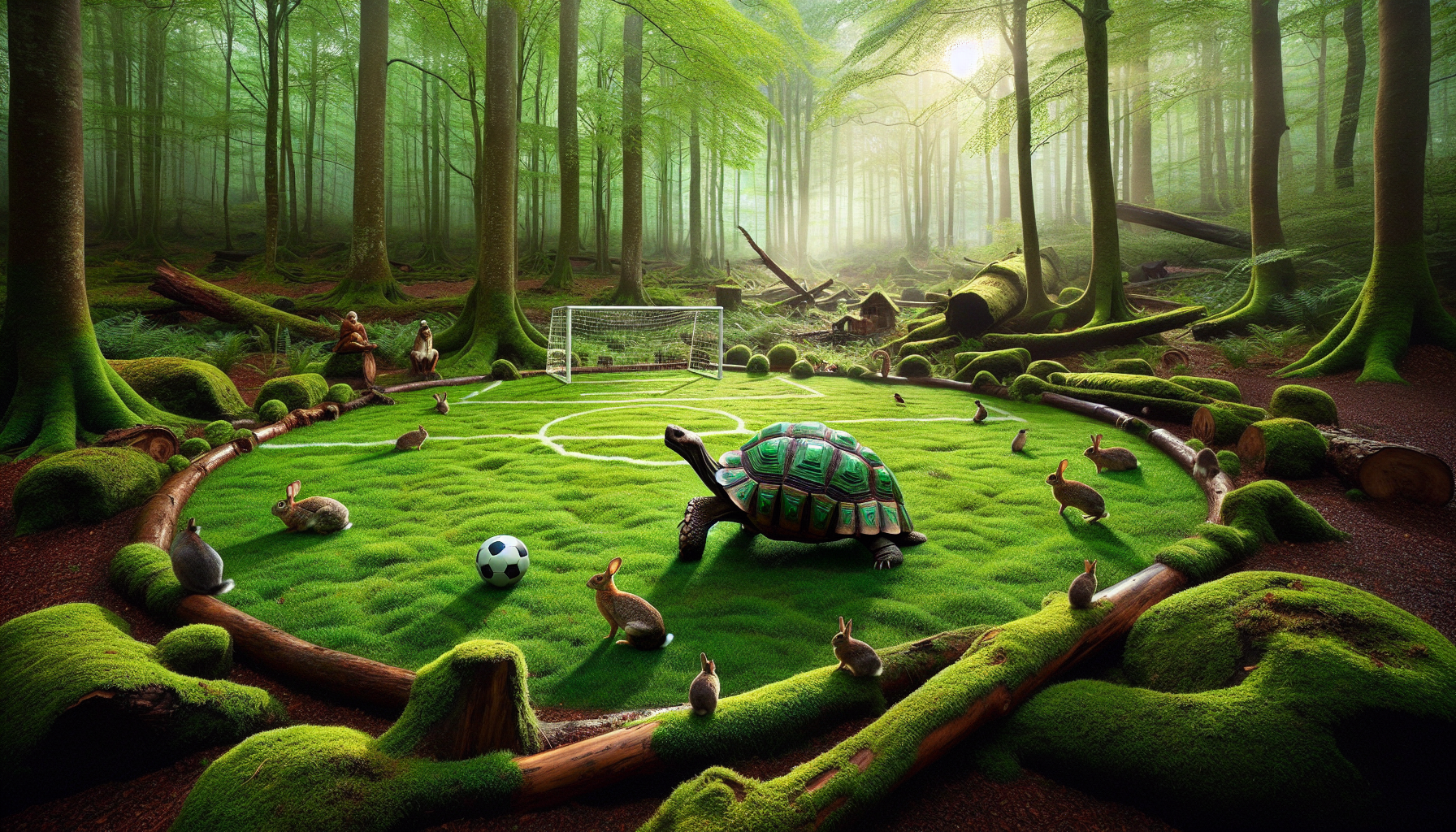 The soccer ball bouncing off Terry's shell into the goal.