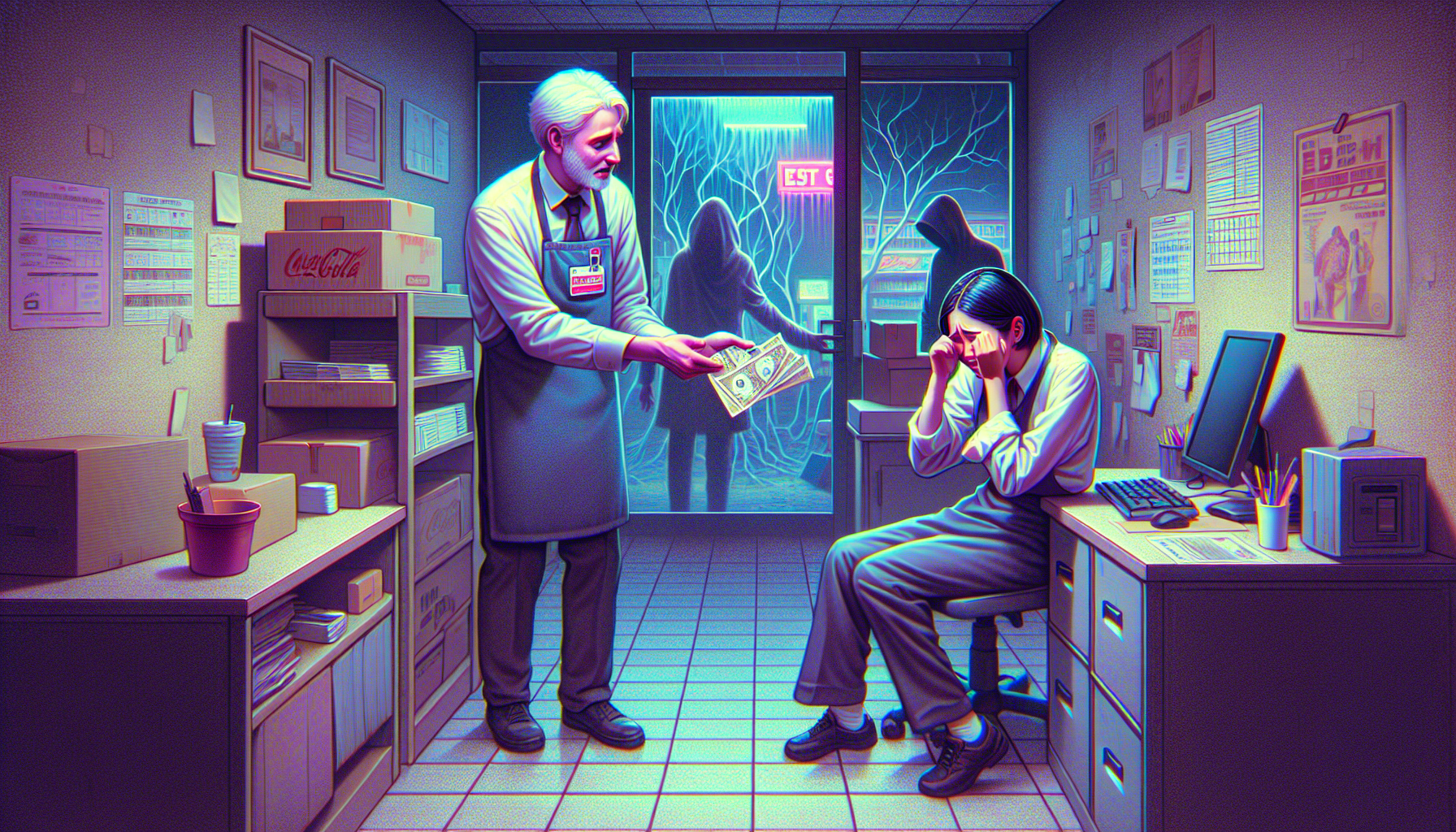 Samantha being unjustly fired by Mr. Patel.