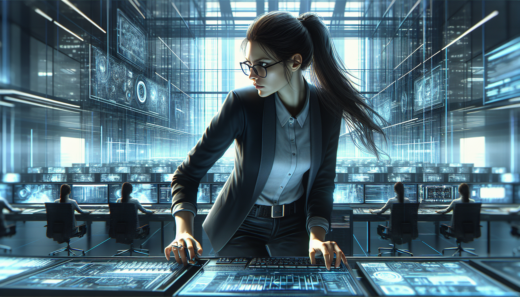 Samantha Yao tries to control a chaotic tech room filled with emergency alerts.