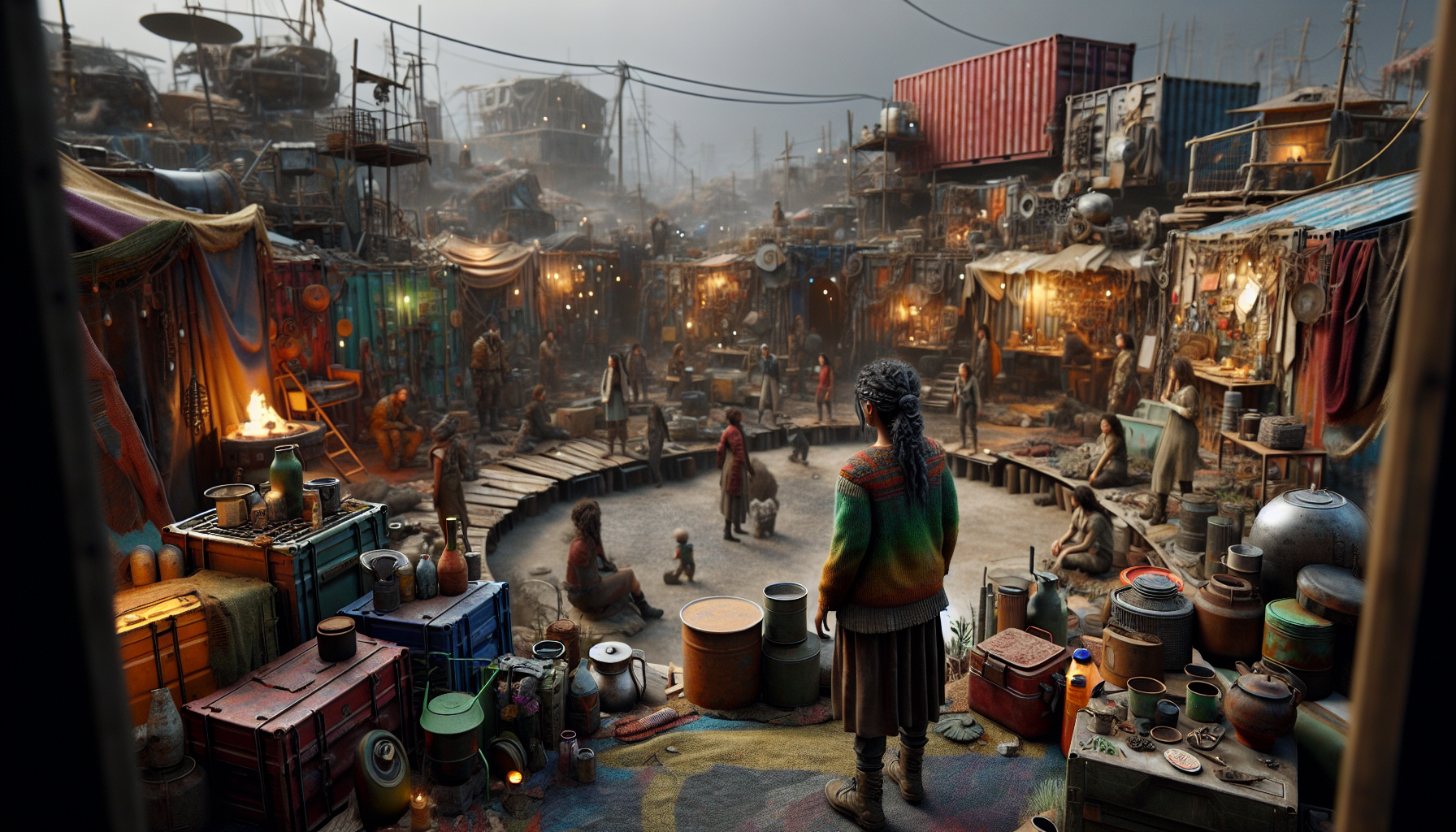 Lily leads a song of devotion to ClipGenius amidst a group of believers.