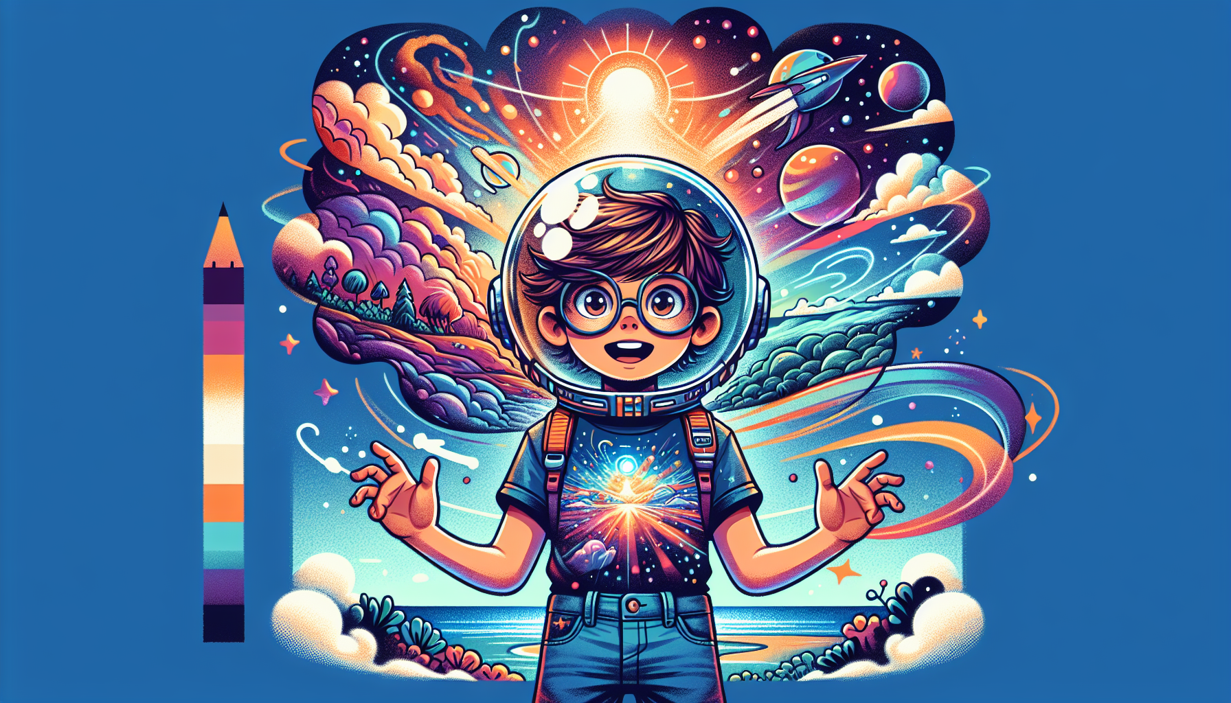 Zack puts on the helmet, and is surrounded by a brilliant flash of light with dazzling colors.