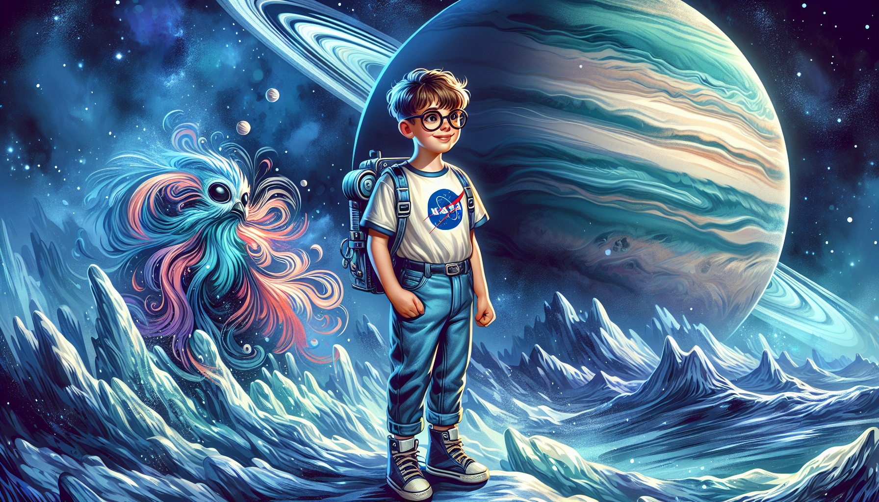 Zack meeting Stormy on the windswept planet Neptune.