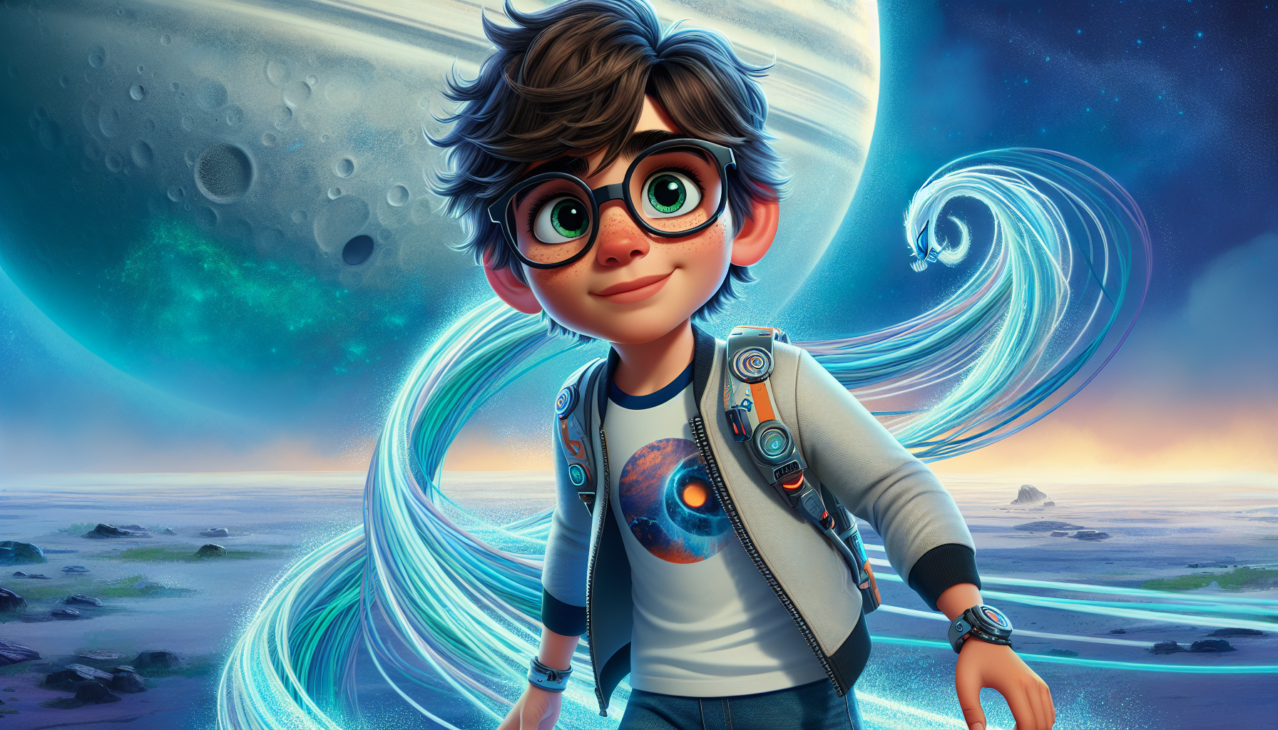 Stormy showing Zack how to control his movements in Neptune's winds.